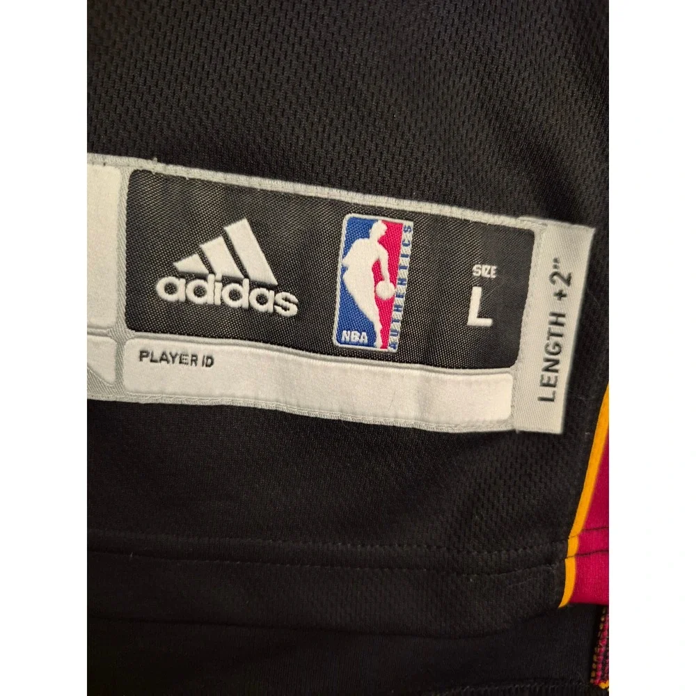 Adidas Miami Heat LeBron James #6 NBA Jersey Black Red Mens Large Length +2